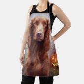 Halloween Irish Red Setter mit Pumpkins Beängstige Schürze (InSitu)