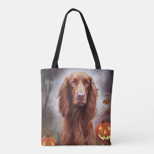 Halloween Irish Red Setter mit Pumpkins Beängstige Tasche (Rückseite)