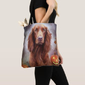 Halloween Irish Red Setter mit Pumpkins Beängstige Tasche (Von Nahem)