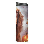 Halloween Irish Red Setter mit Pumpkins Beängstige Thermosbecher (Nach rechts gedreht)