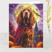 Halloween Irish Red Setter Vampire Pumpkins Beängs Karte (Gelbe Blume)