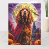 Halloween Irish Red Setter Vampire Pumpkins Beängs Karte (Vorderseite)