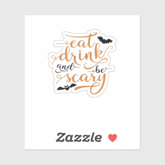 Halloween Iss Trinke Und Sei Gruselig Kreativer Ca Aufkleber (Blatt)