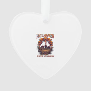 Halloween ist besser Alpaka Orange Schädel Spinne Ornament