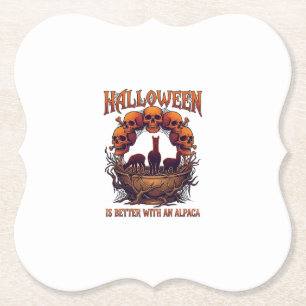 Halloween ist besser Alpaka Orange Schädel Spinne  Untersetzer