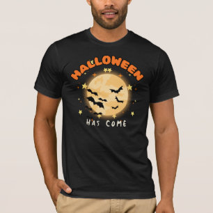 Halloween ist da Retro Vollmond Fledermäuse Gruse T-Shirt