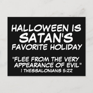 HALLOWEEN IST DAS LIEBLINGSFERIENHAUS VON SATAN POSTKARTE