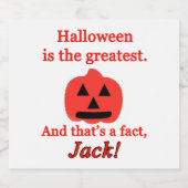 Halloween ist die beste schaumweinetikett (Einzelnes Label)