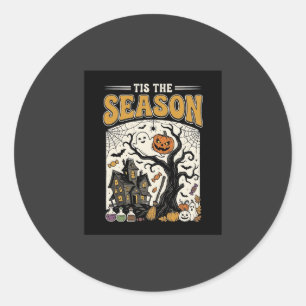 Halloween ist die Saison Grusel-Haus-Design_1 Runder Aufkleber
