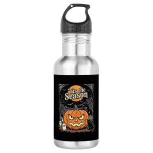 Halloween ist die Saison Kürbis Katzen Design_1 Edelstahlflasche