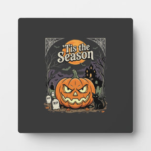 Halloween ist die Saison Kürbis Katzen Design_1 Fotoplatte