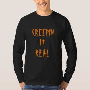 Halloween ist echt orange beängstigende Typografie T-Shirt
