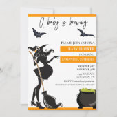 Halloween ist ein Baby, das die Hexe der Moderne b Einladung (Vorderseite)