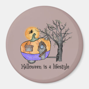 Halloween ist ein Lifestyle Camper Anhänger Magnet