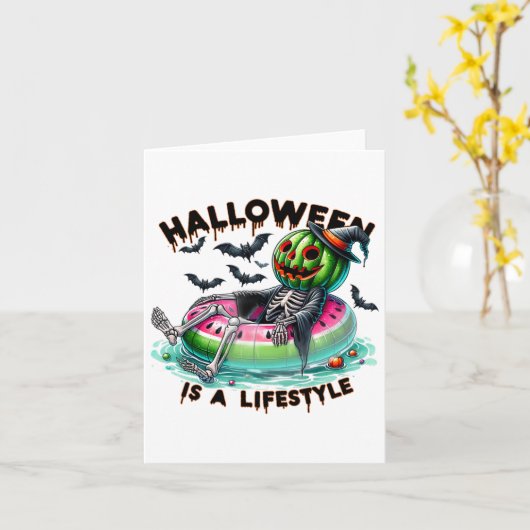 Halloween ist ein Lifestyle Ghost Summerween Funny Karte (Gelbe Blume)