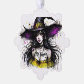 Halloween ist ein zauberhaftes Halloween-Ereignis Ornament Karte (Linke Ecke)