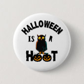 Halloween ist eine Hoot-Saison Button (Vorderseite)