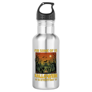 Halloween Ist Jeden Tag Friedhof Zombies Lagerfeue Edelstahlflasche