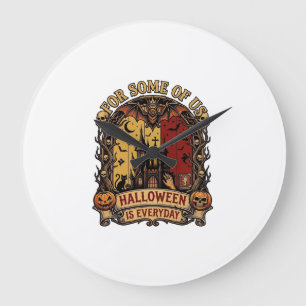 Halloween Ist Jeden Tag Geisterhaus Fledermäuse Kü Große Wanduhr