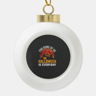 Halloween Ist Jeden Tag Gruseliger Friedhof Mond Keramik Kugel-Ornament