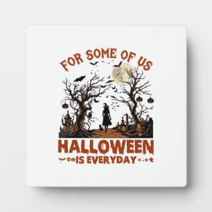 Halloween ist jeden Tag Hexe Silhouette Vollmond G Fotoplatte
