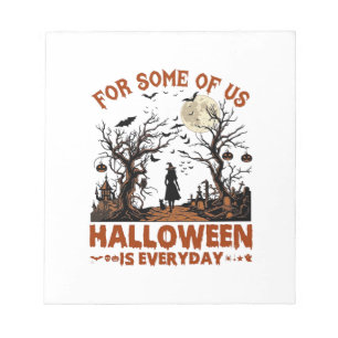 Halloween ist jeden Tag Hexe Silhouette Vollmond G Notizblock