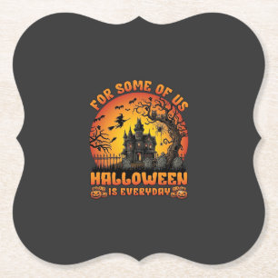 Halloween Ist Jeden Tag Spukhaus Hexe Mond_1 Untersetzer