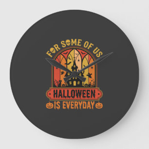 Halloween ist jeden Tag Spukhaus Retro Große Wanduhr