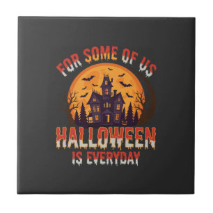 Halloween ist jeden Tag Spukhaus Vintage Grafik Fliese