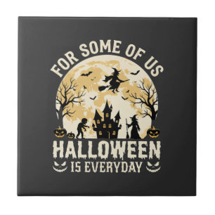 Halloween ist jeden Tag verzauberte Mond Hexen Sil Fliese