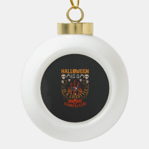 Halloween Ist Lifestyle Abgesagt Schloss Schädel P Keramik Kugel-Ornament