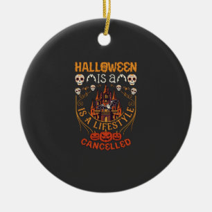 Halloween Ist Lifestyle Abgesagt Schloss Schädel P Keramik Ornament