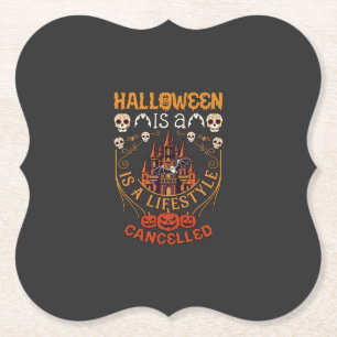 Halloween Ist Lifestyle Abgesagt Schloss Schädel P Untersetzer