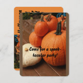 Halloween ist um die Ecke feierliche Kürbis Einladung (Vorne/Hinten)