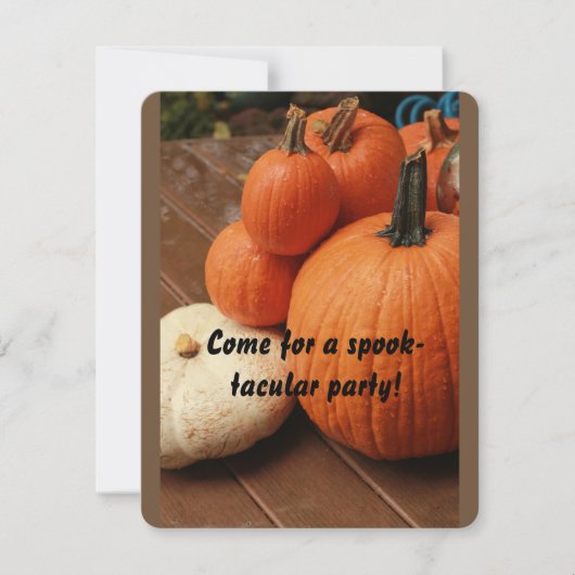 Halloween ist um die Ecke feierliche Kürbis Einladung (Vorderseite)