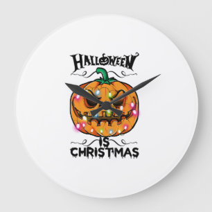 Halloween ist Weihnachten Große Wanduhr