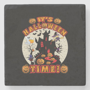 Halloween It Is Halloween Time Birthday Steinuntersetzer