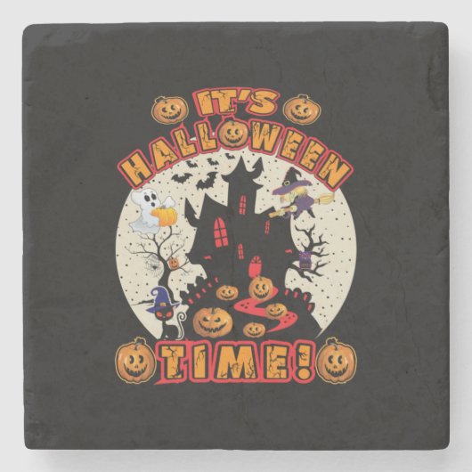 Halloween It Is Halloween Time Birthday Steinuntersetzer (Vorderseite)