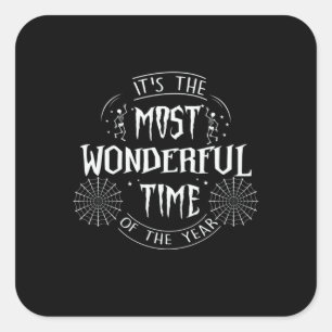Halloween It is The Most Wonderful Time Birthday Quadratischer Aufkleber