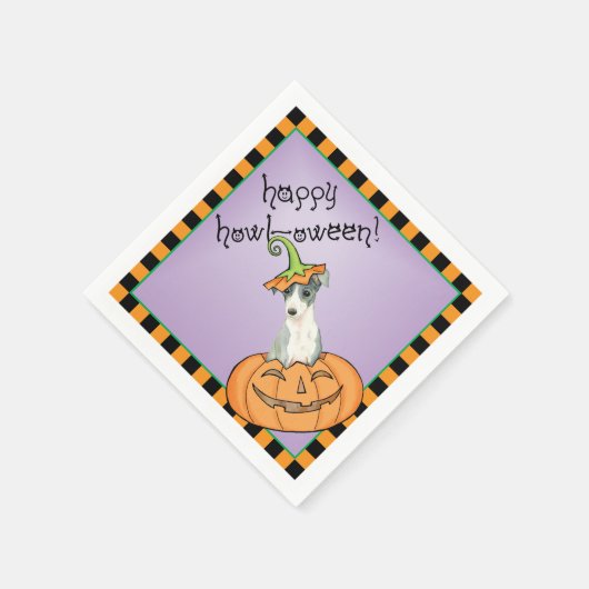 Halloween Italian Greyhound Napkins Serviette (Ecke)