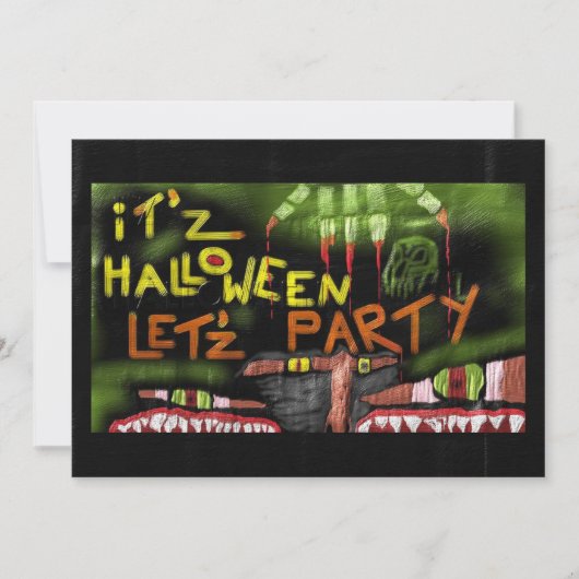 Halloween 'It'z Halloween Lass'z Party' Einladung (Vorderseite)