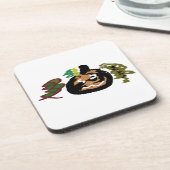 Halloween-Jack "Laternenkaffee" Getränkeuntersetzer (Linke Seite)