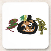 Halloween-Jack "Laternenkaffee" Getränkeuntersetzer (Vorderseite)