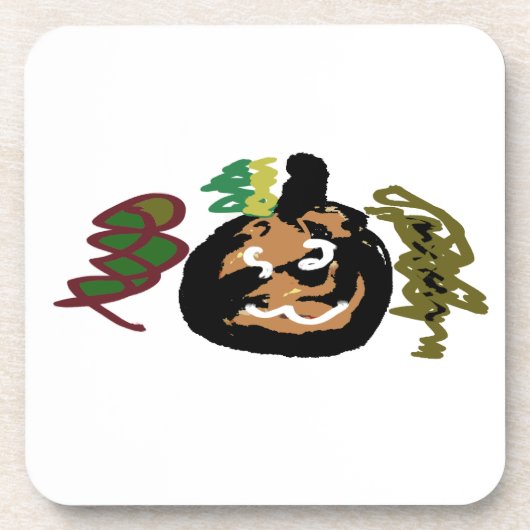 Halloween-Jack "Laternenkaffee" Getränkeuntersetzer (Vorderseite)