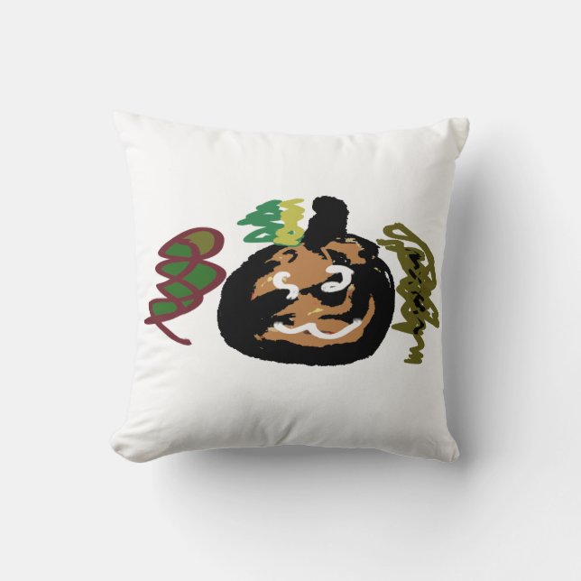 Halloween-Jack "Laternenkaffee" Kissen (Vorderseite)