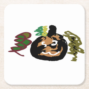 Halloween-Jack "Laternenkaffee" Rechteckiger Pappuntersetzer