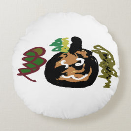 Halloween-Jack "Laternenkaffee" Rundes Kissen