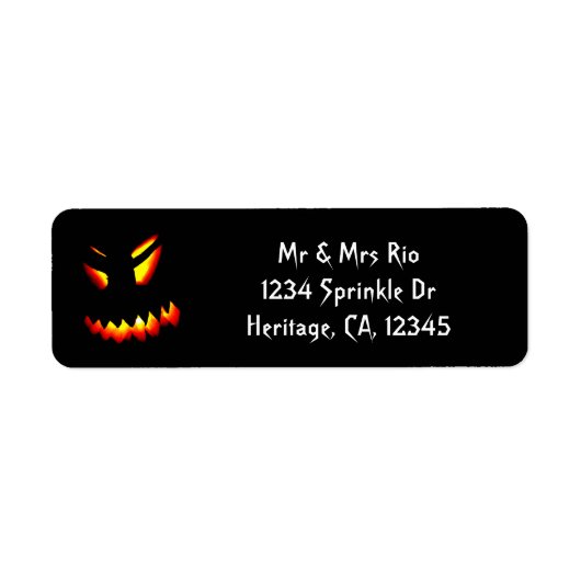 Halloween-Jack-O-Lantern-Adressetikett (Vorne)