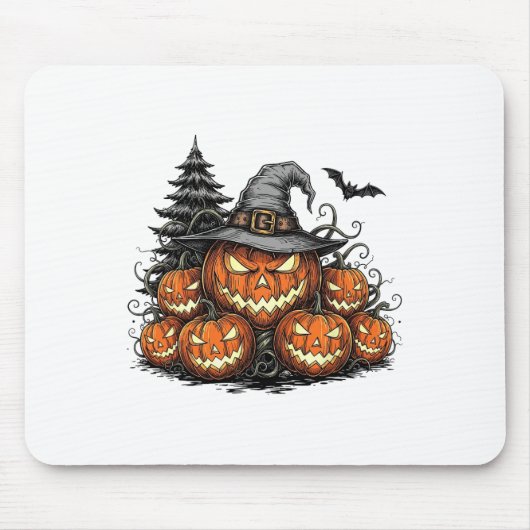 Halloween Jack-o-lantern Beängstigender KürbisSpoo Mousepad (Vorne)