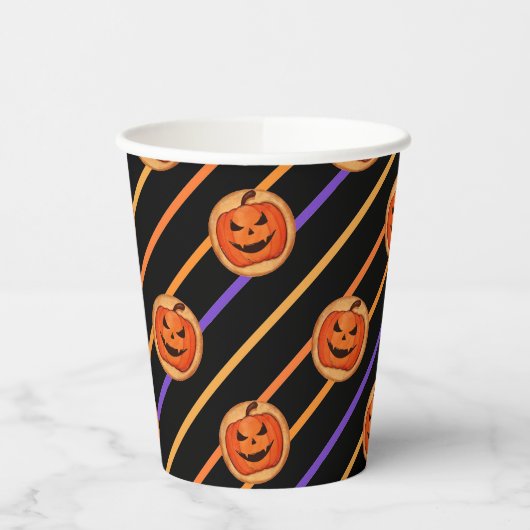 Halloween Jack-O-Lantern Black Pappbecher (Links)